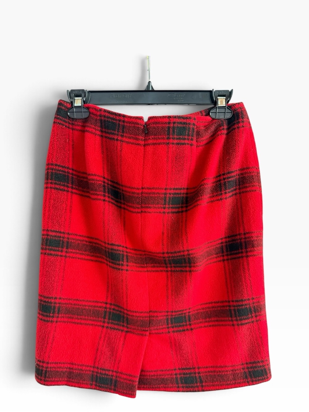 Talbots Red and Black Plaid Pencil Skirt size 4P - Picture 2 of 8